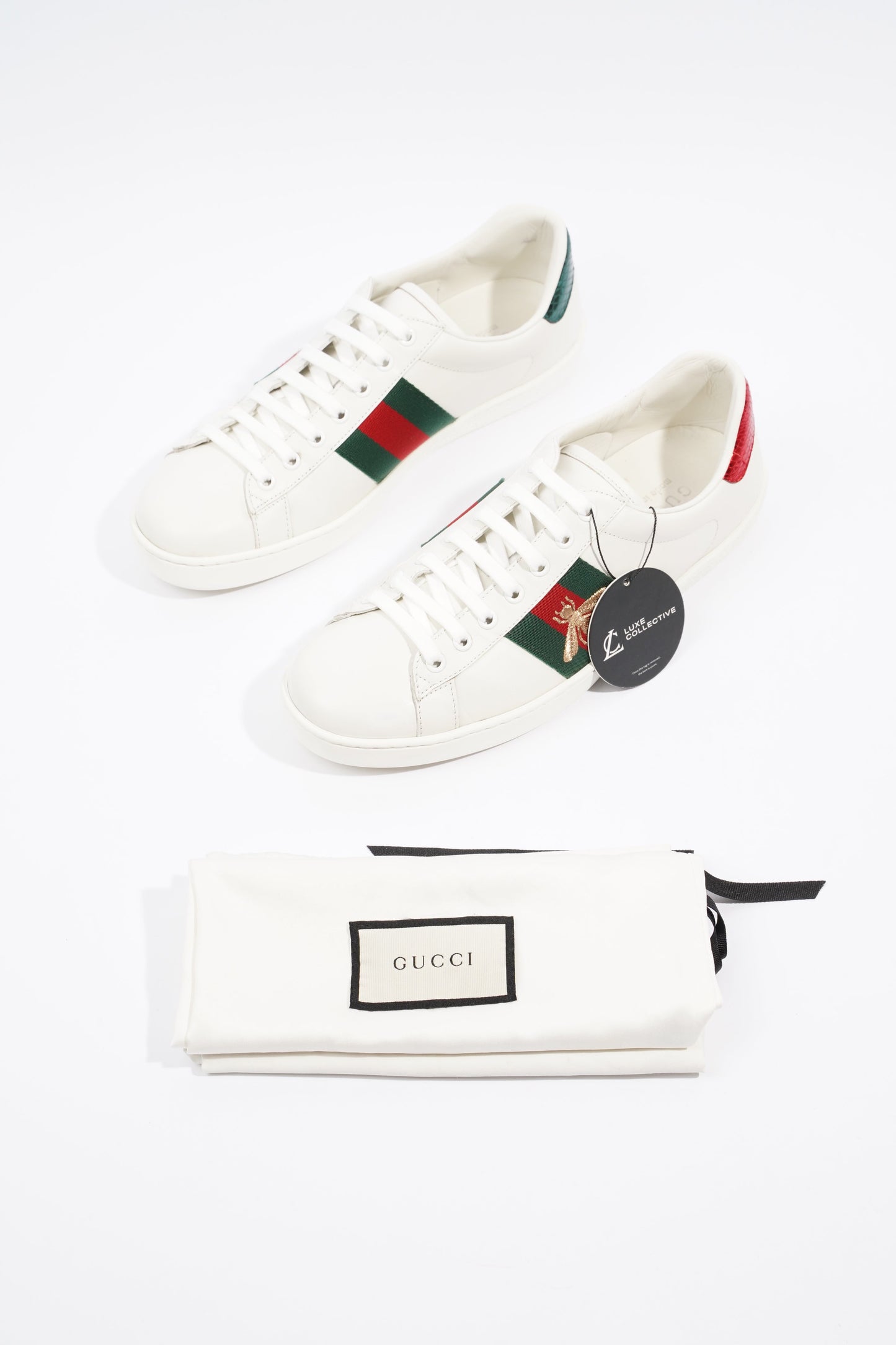 Gucci Ace Bee White / Green / Red Canvas EU 42.5 UK 8.5