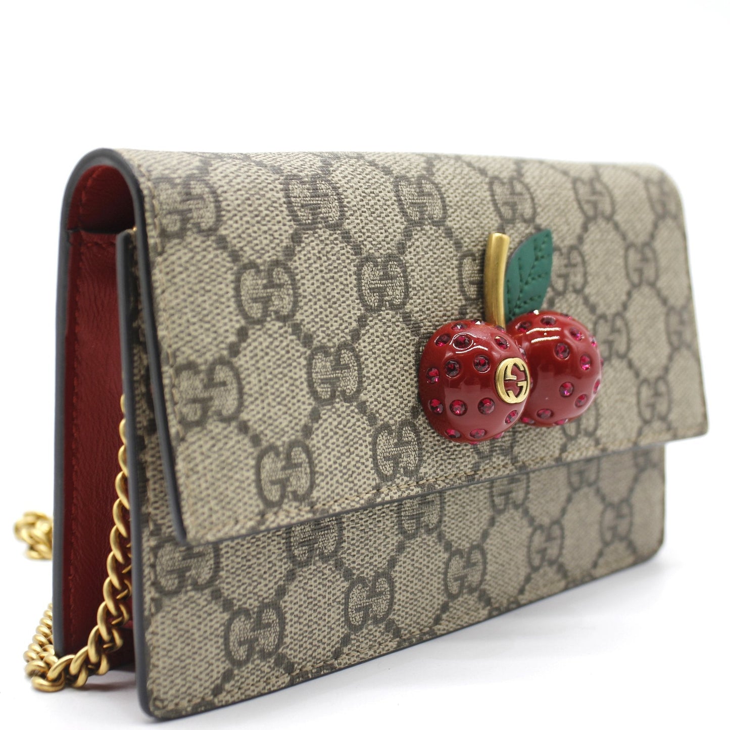 Gucci GG Supreme Mini Bag with Cherries in Beige