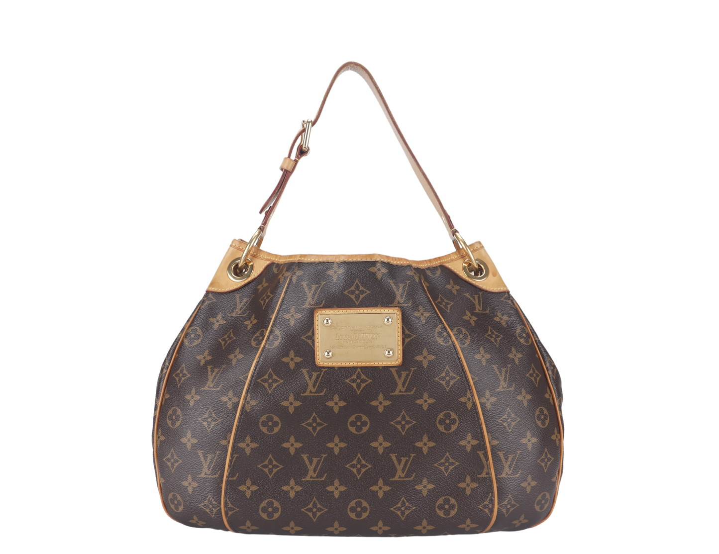 LOUIS VUITTON GALLERIA PM MONOGRAM CANVAS HOBO BAG GOLD HARDWARE WITH DUST COVER
