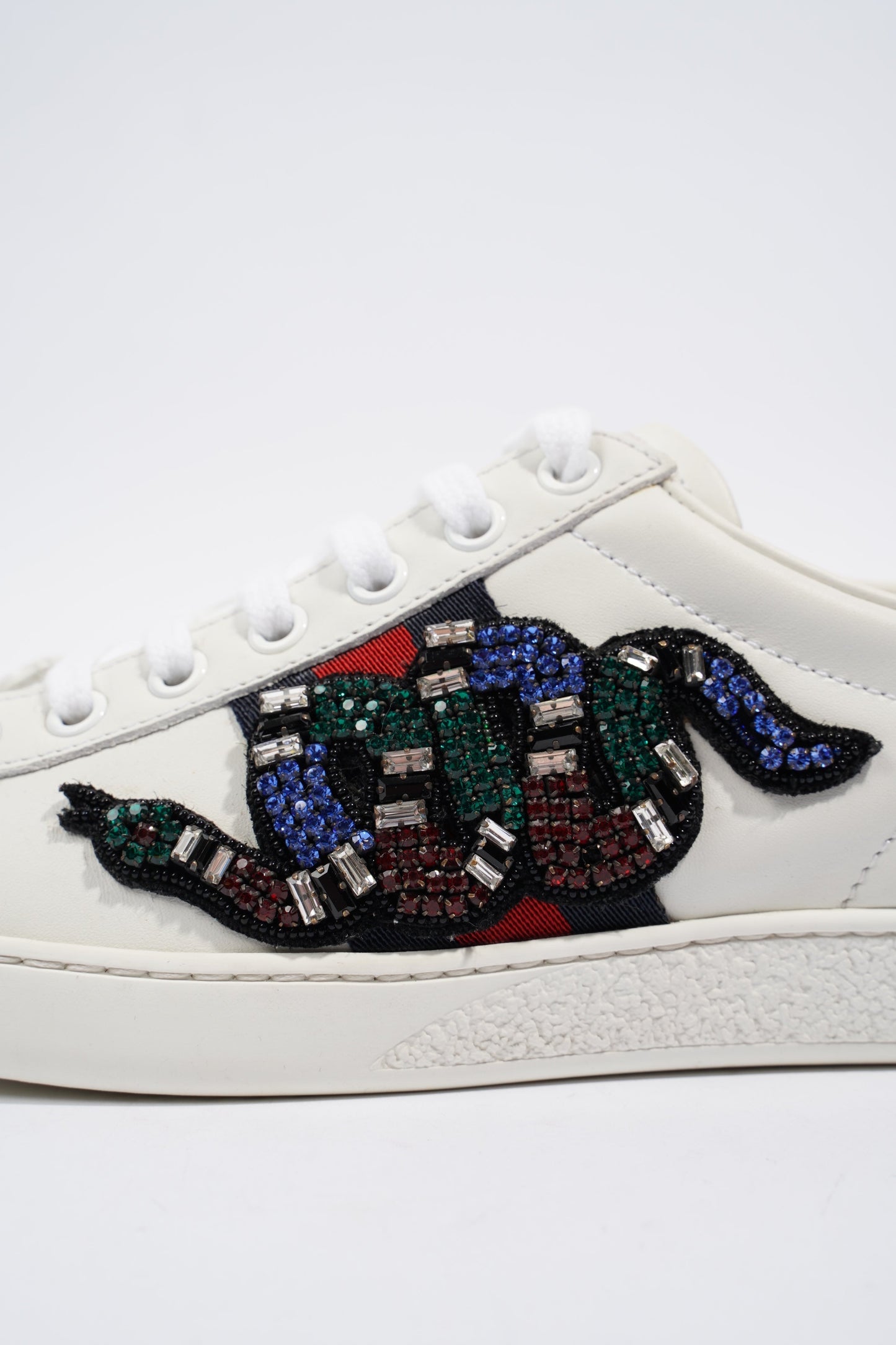 Gucci Ace Embroidered White / Navy / Red Leather EU 36 UK 3