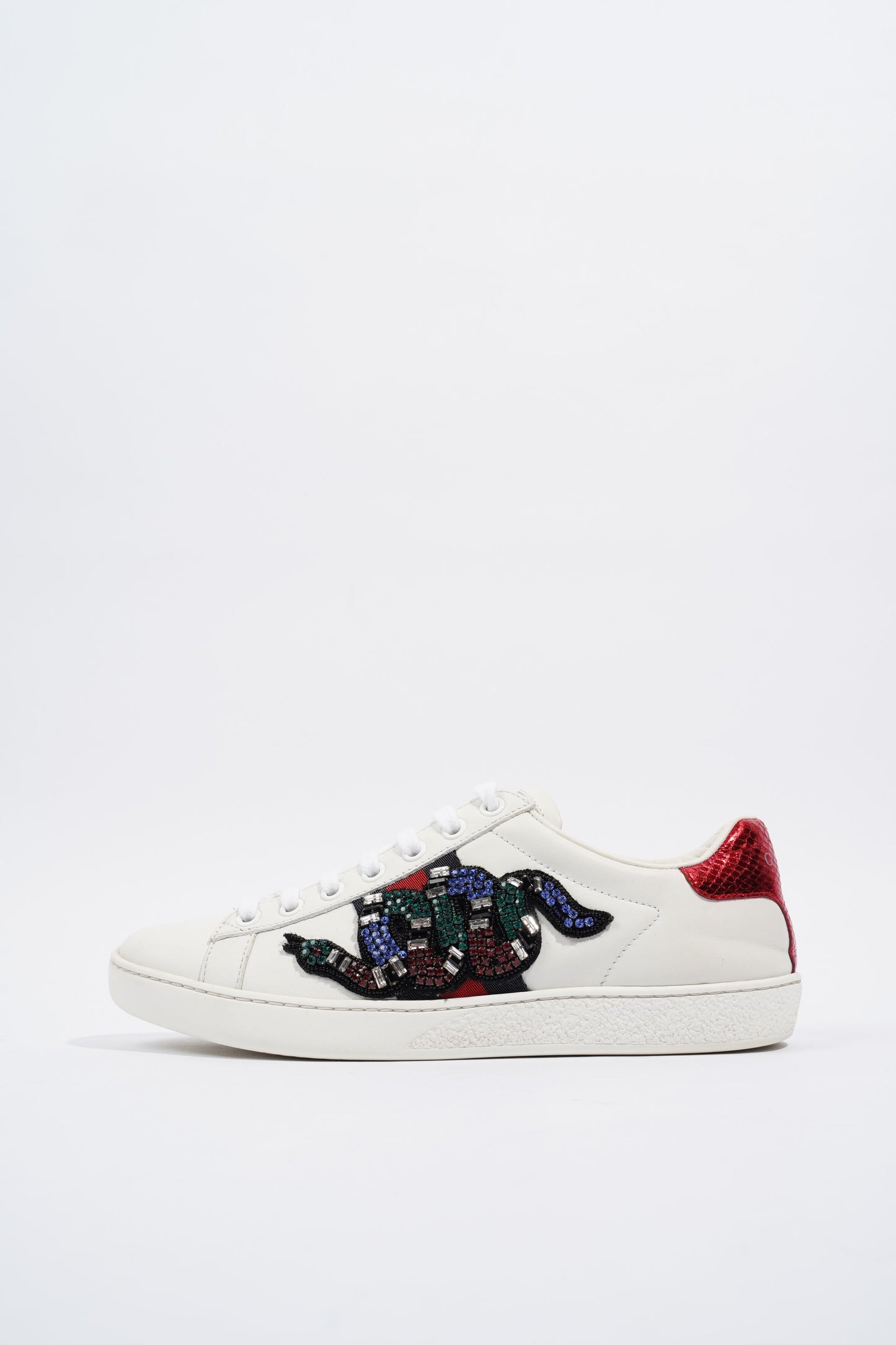 Gucci Ace Embroidered White / Navy / Red Leather EU 36 UK 3