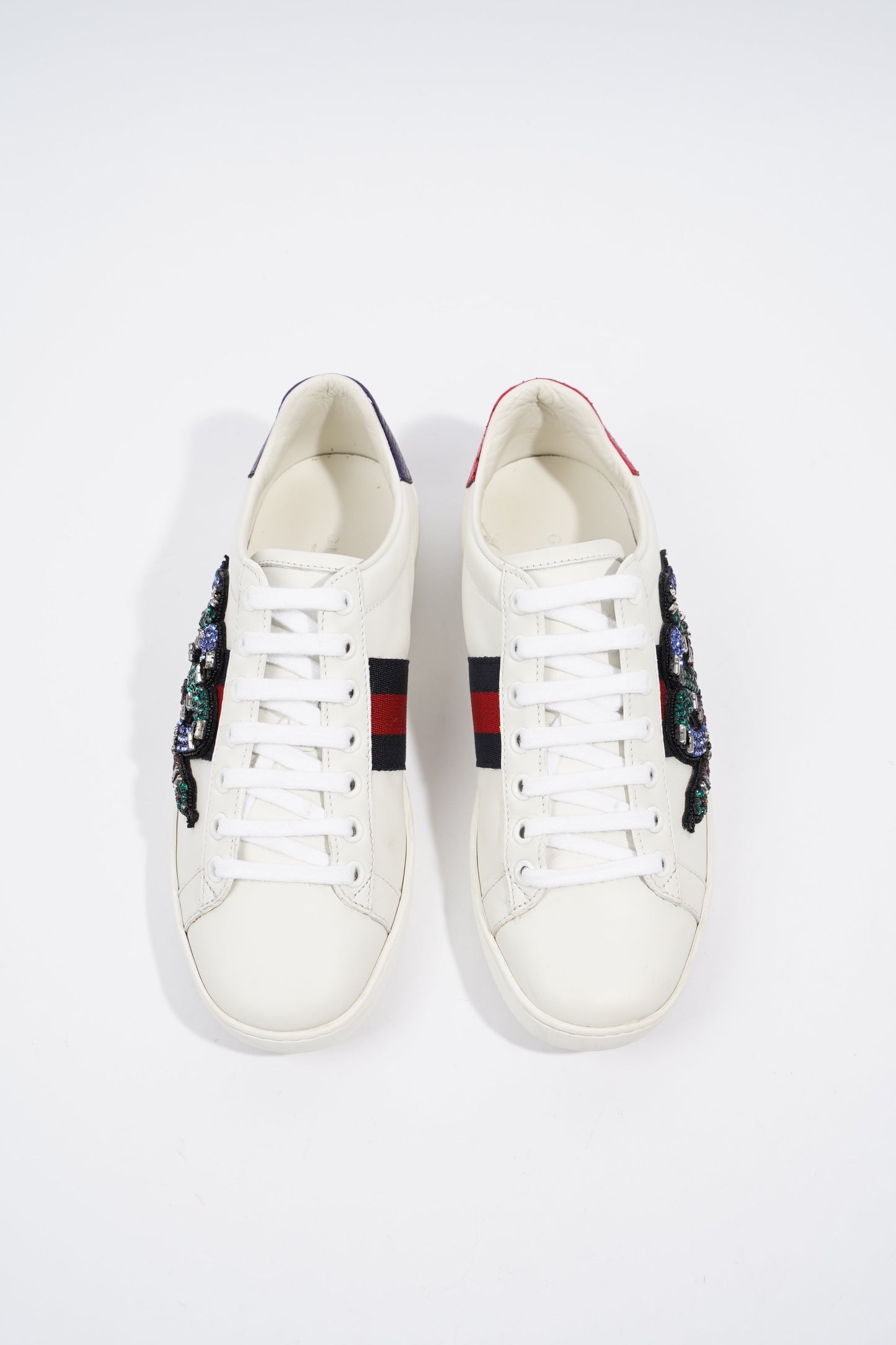 Gucci Ace Embroidered White / Navy / Red Leather EU 36 UK 3