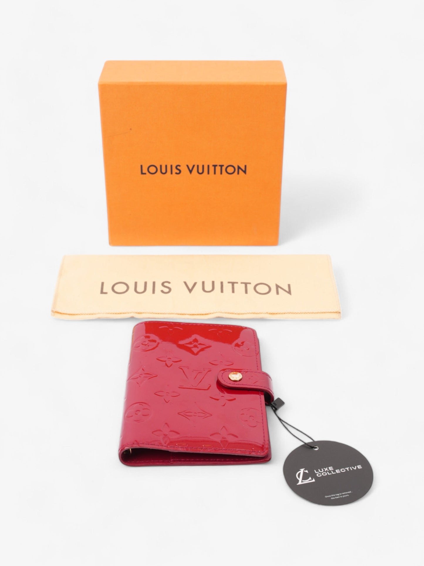 Louis Vuitton Agenda Cover Red Monogram Vernis Leather PM