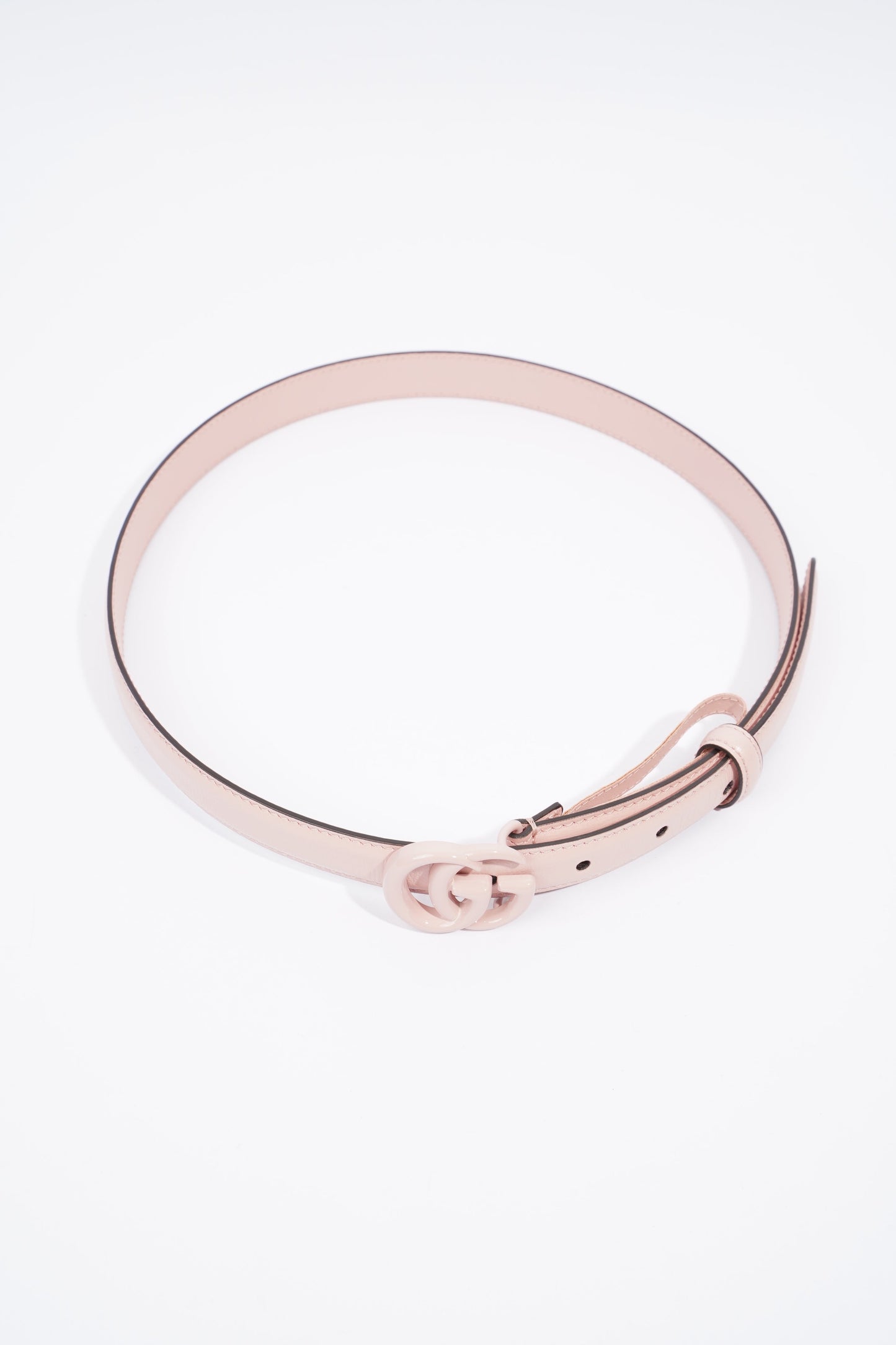 Gucci GG Marmont Thin Belt Light Pink Leather 70cm 28"