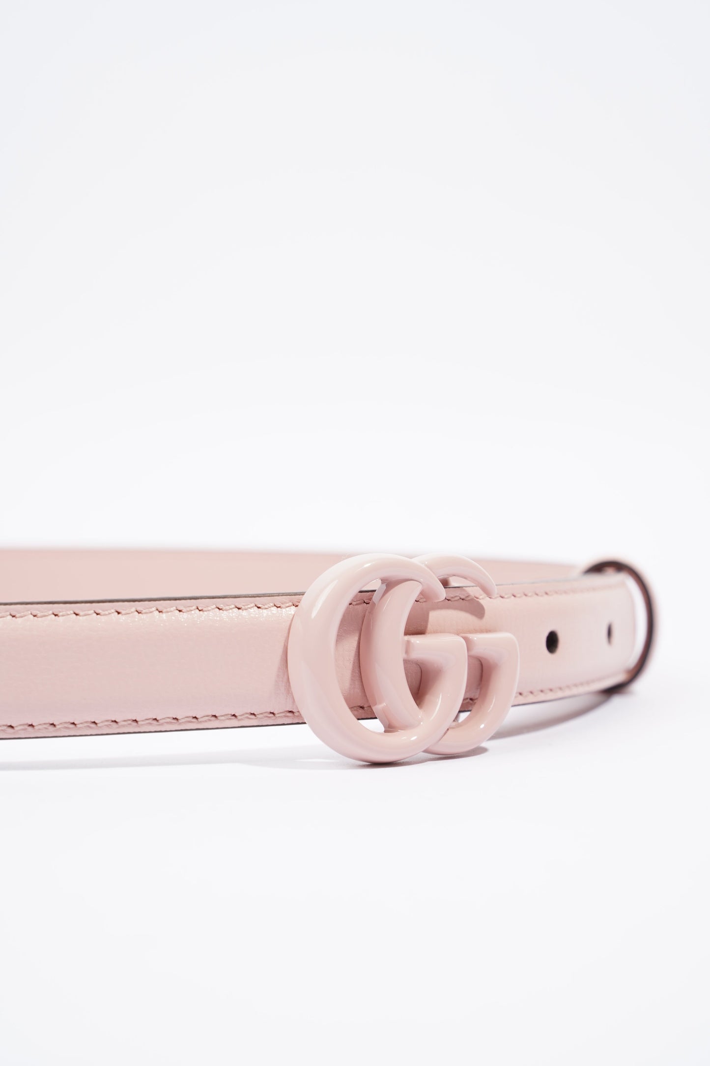 Gucci GG Marmont Thin Belt Light Pink Leather 70cm 28"