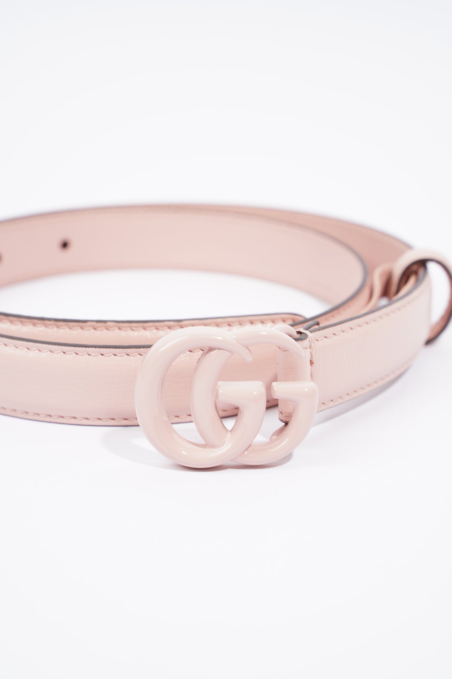 Gucci GG Marmont Thin Belt Light Pink Leather 70cm 28"
