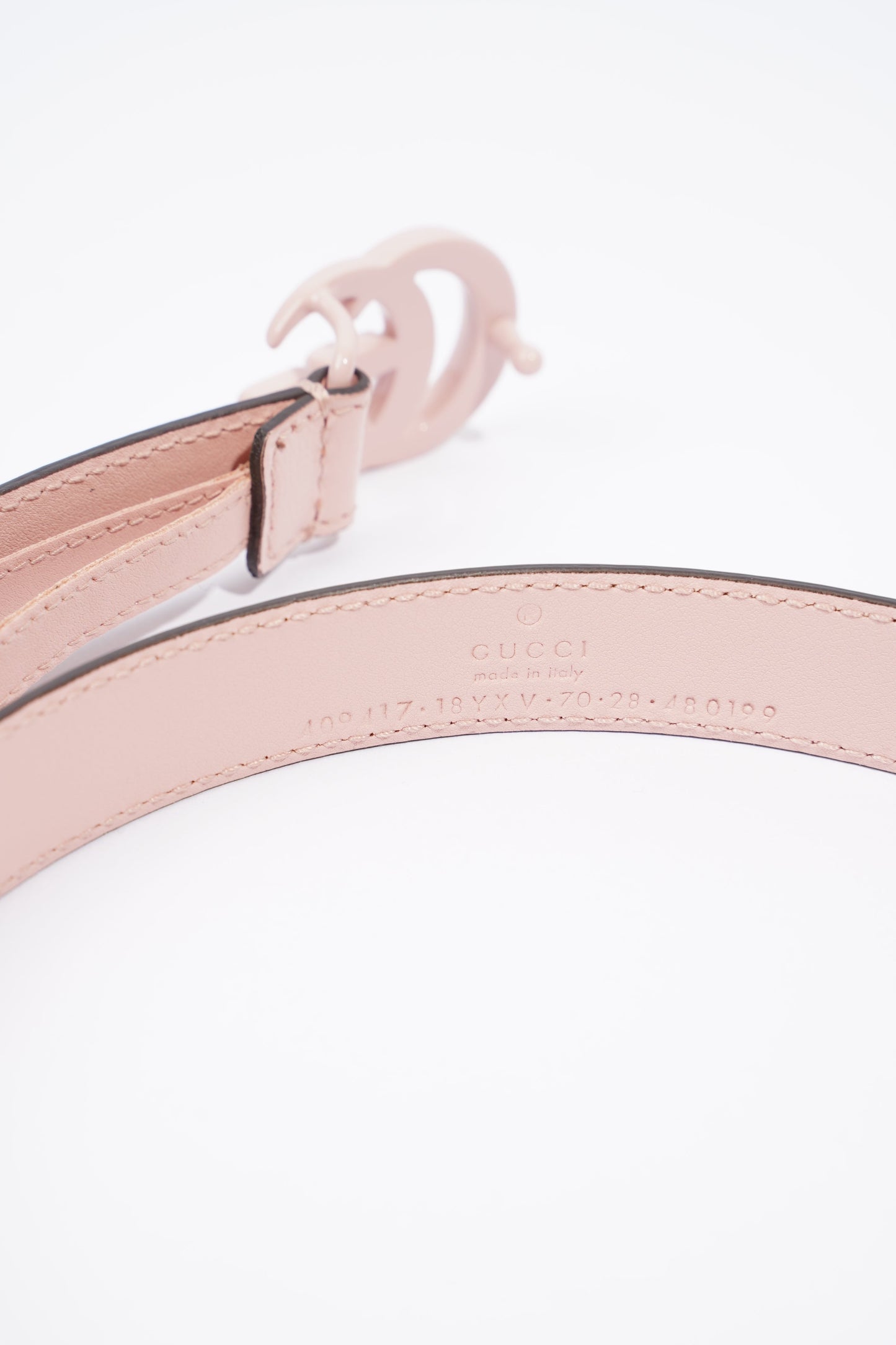 Gucci GG Marmont Thin Belt Light Pink Leather 70cm 28"