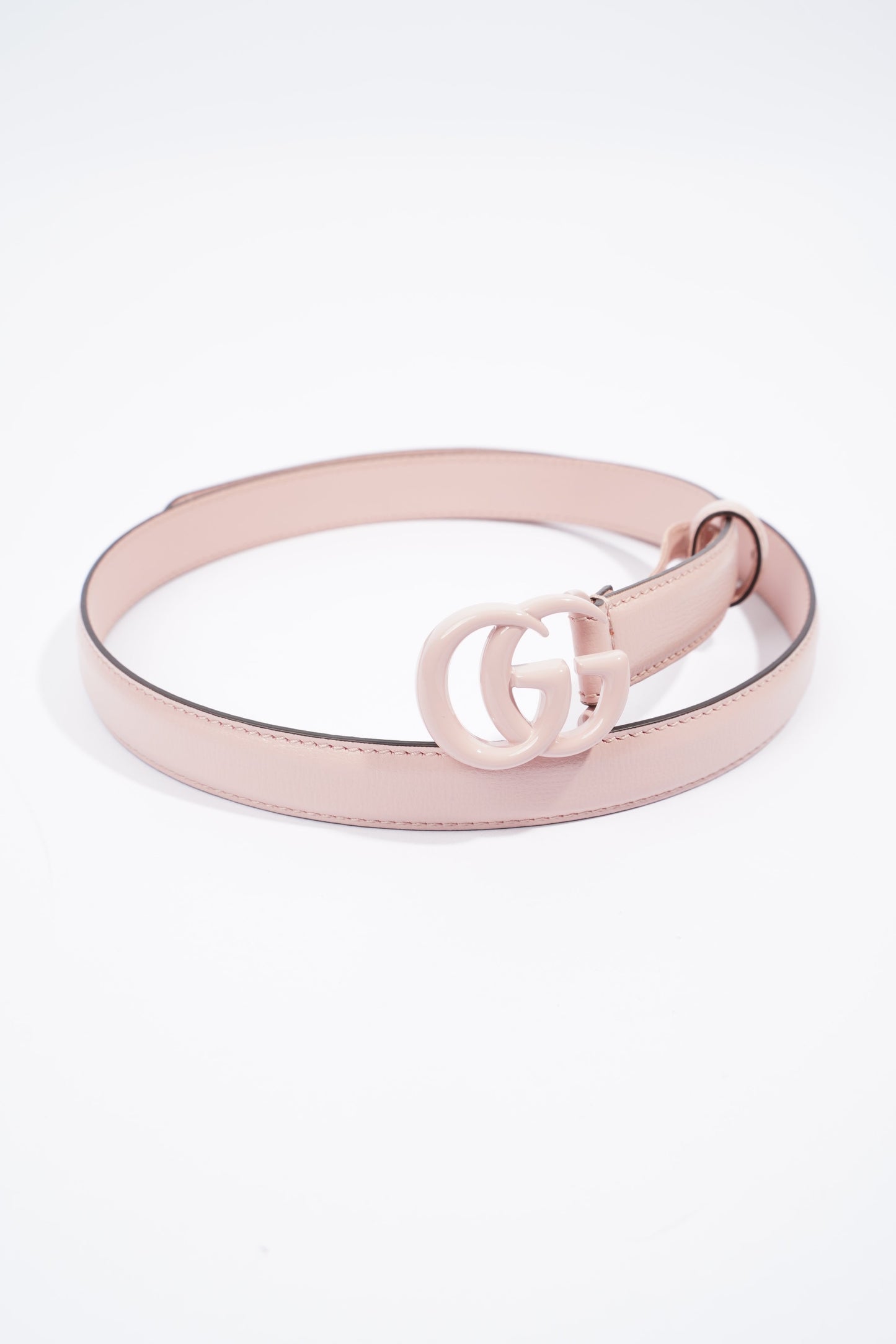 Gucci GG Marmont Thin Belt Light Pink Leather 70cm 28"