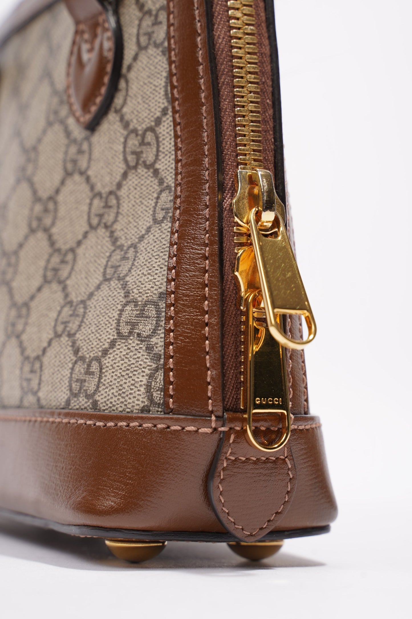 Gucci Horsebit 1955 Mini Top Handle Supreme / Brown Coated Canvas