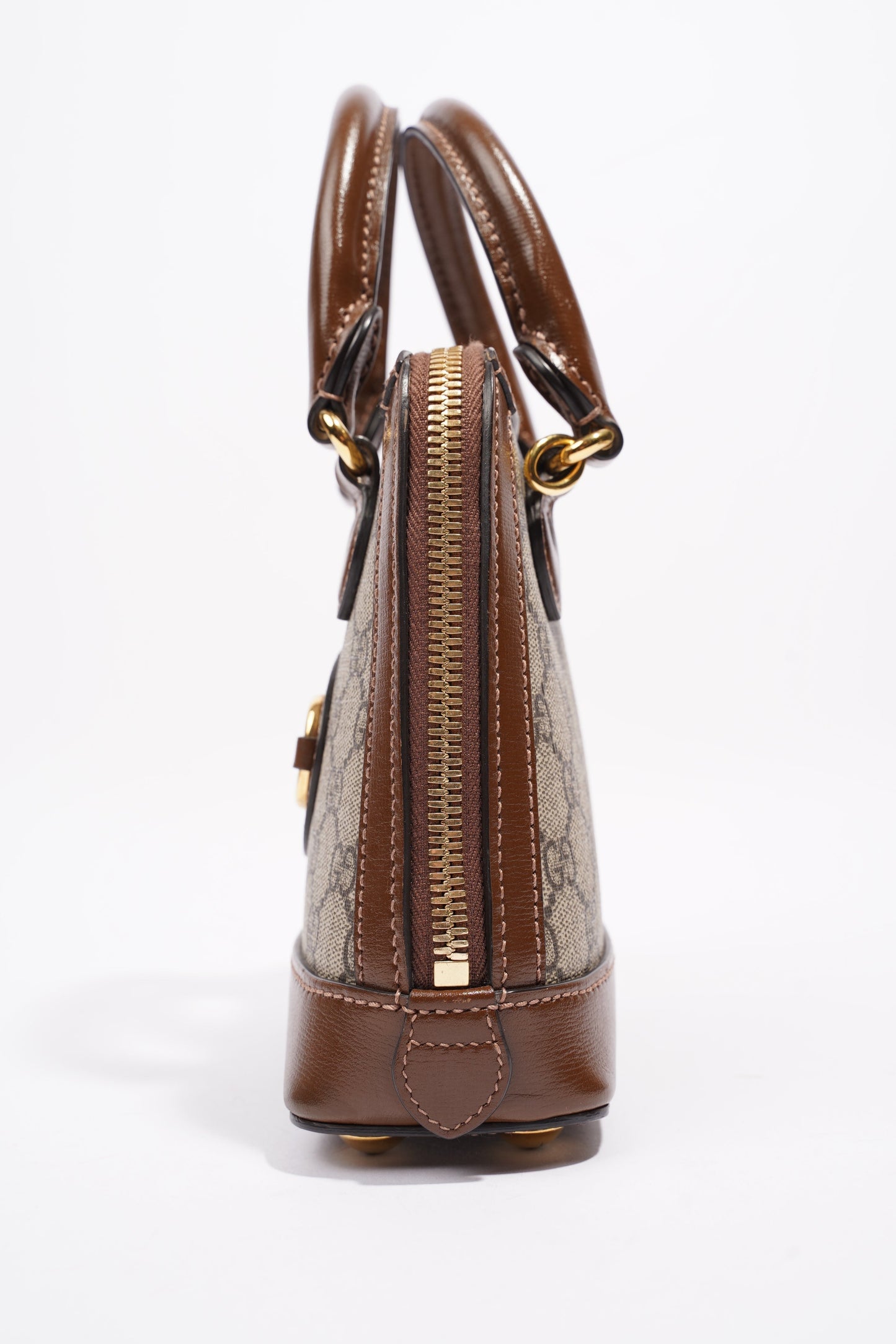Gucci Horsebit 1955 Mini Top Handle Supreme / Brown Coated Canvas