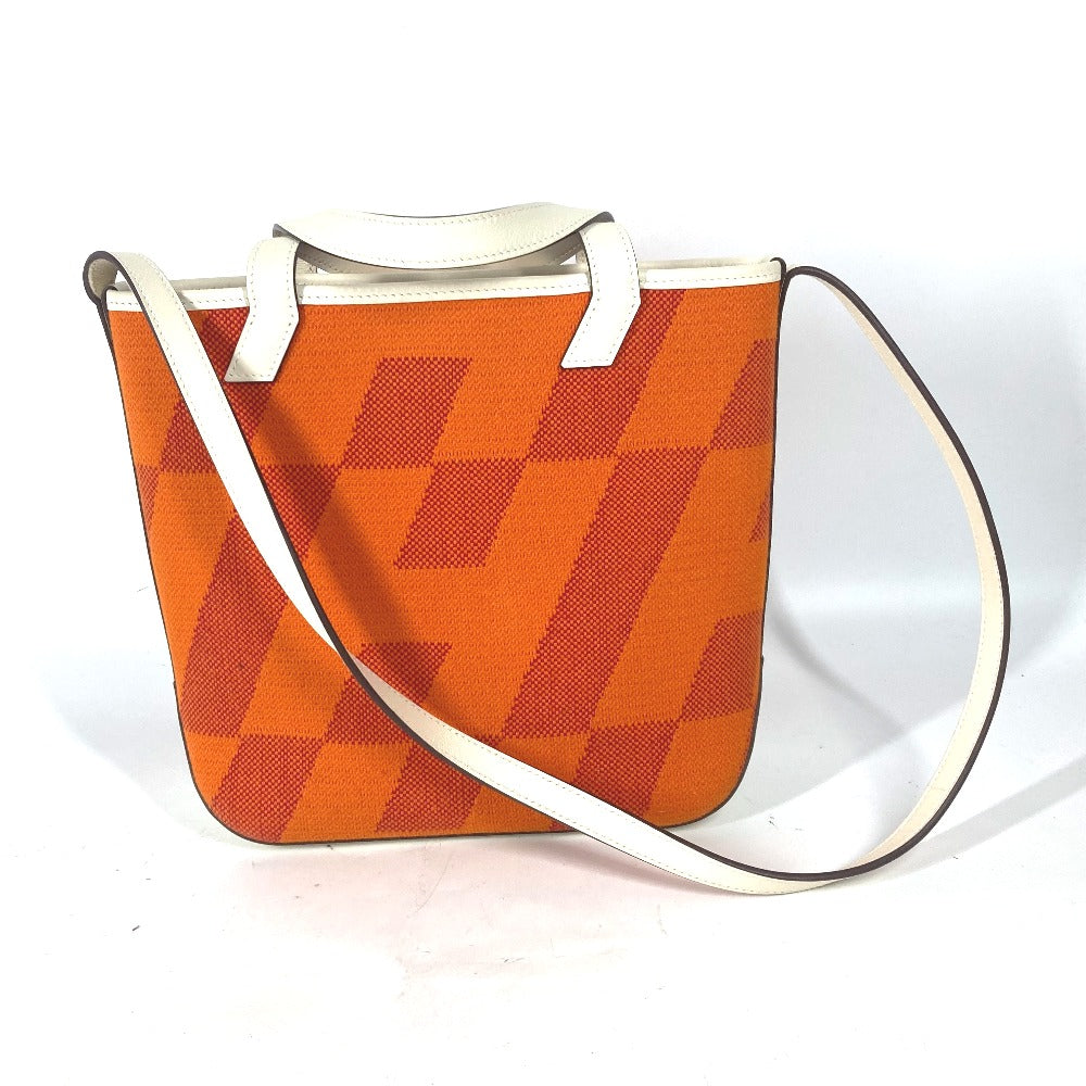 HERMES Shoulder Bag Swift, Toile Canvas Orange H Anne Vie PM
