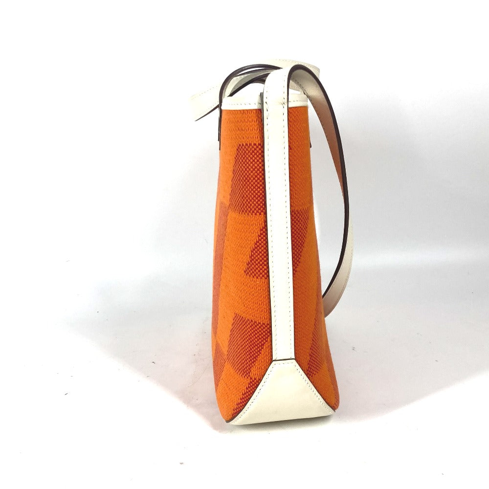 HERMES Shoulder Bag Swift, Toile Canvas Orange H Anne Vie PM