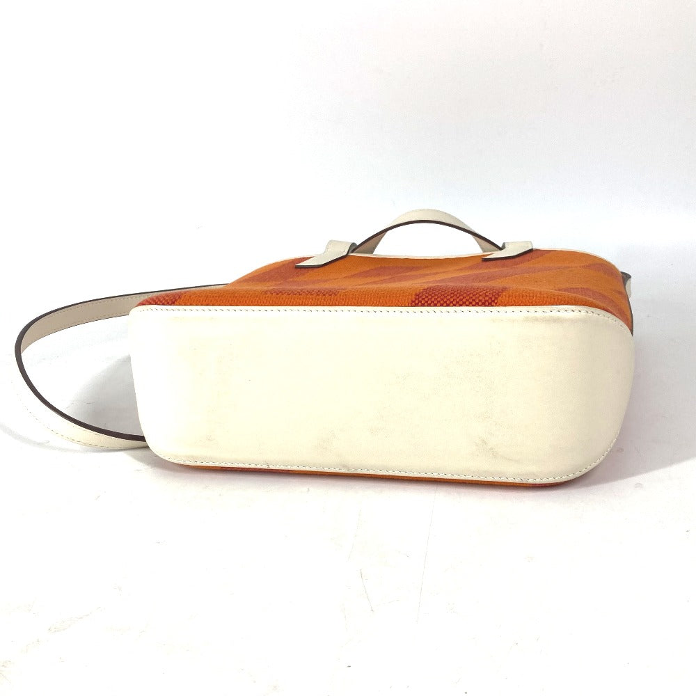 HERMES Shoulder Bag Swift, Toile Canvas Orange H Anne Vie PM