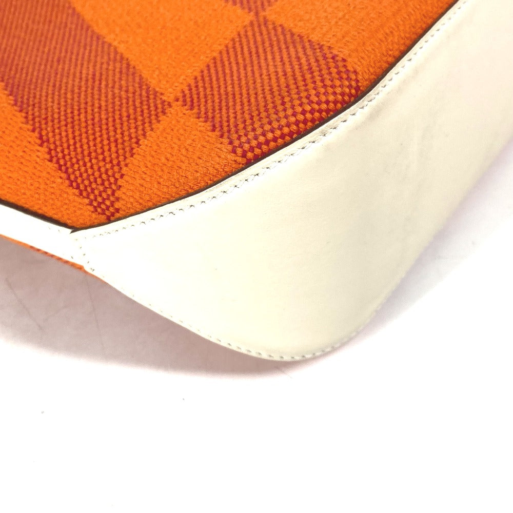 HERMES Shoulder Bag Swift, Toile Canvas Orange H Anne Vie PM