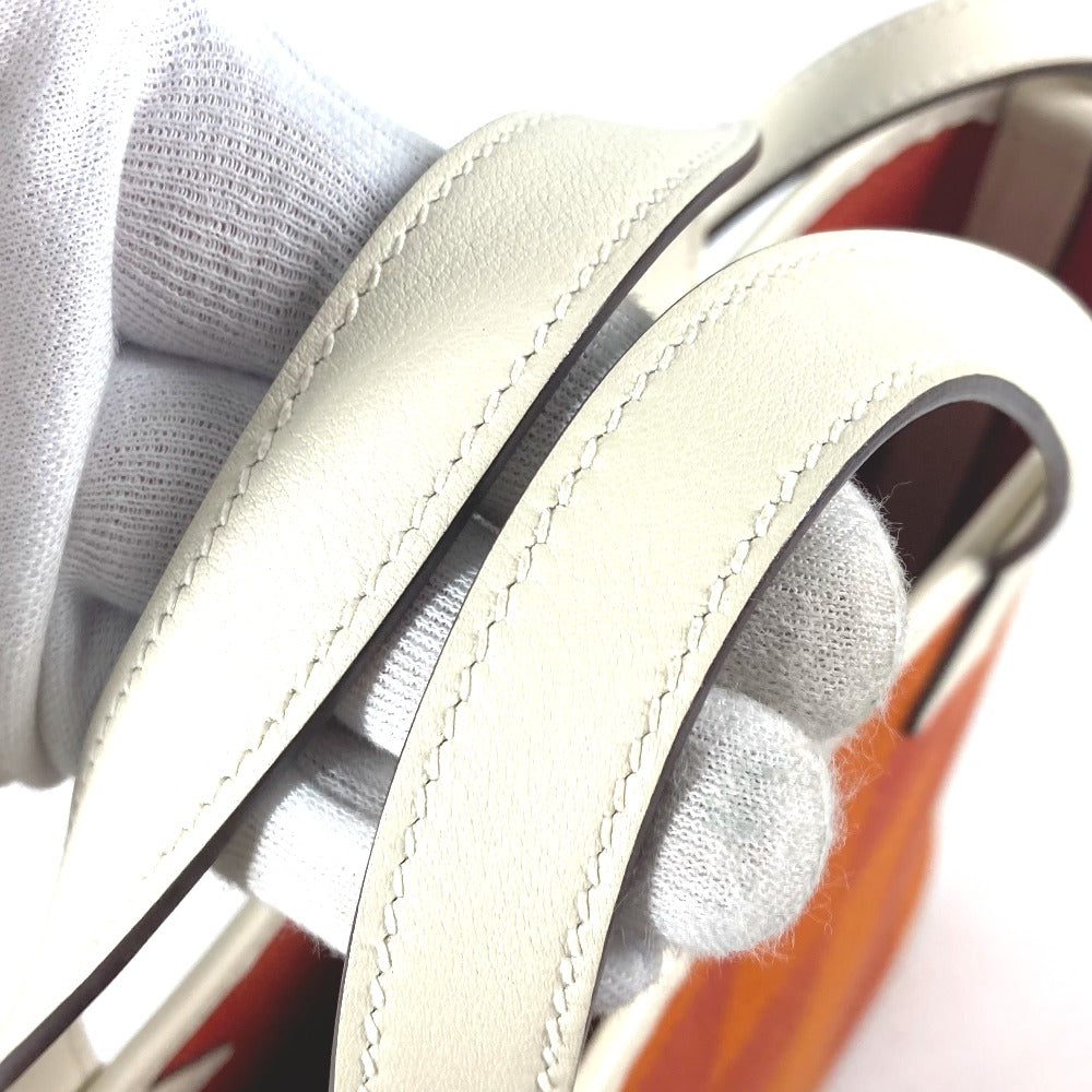 HERMES Shoulder Bag Swift, Toile Canvas Orange H Anne Vie PM