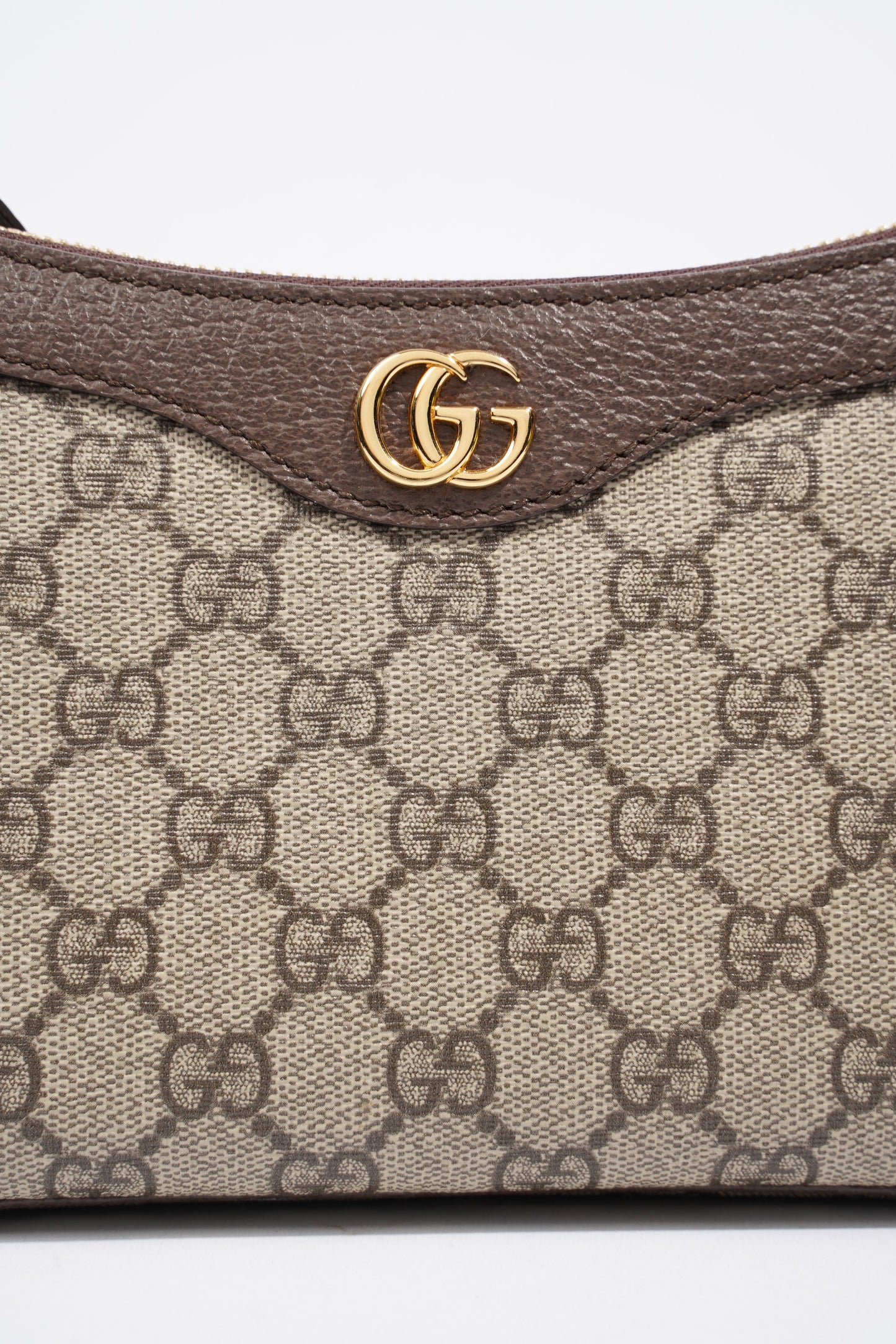 Gucci Ophidia Small Beige And Ebony GG Supreme  Coated Canvas