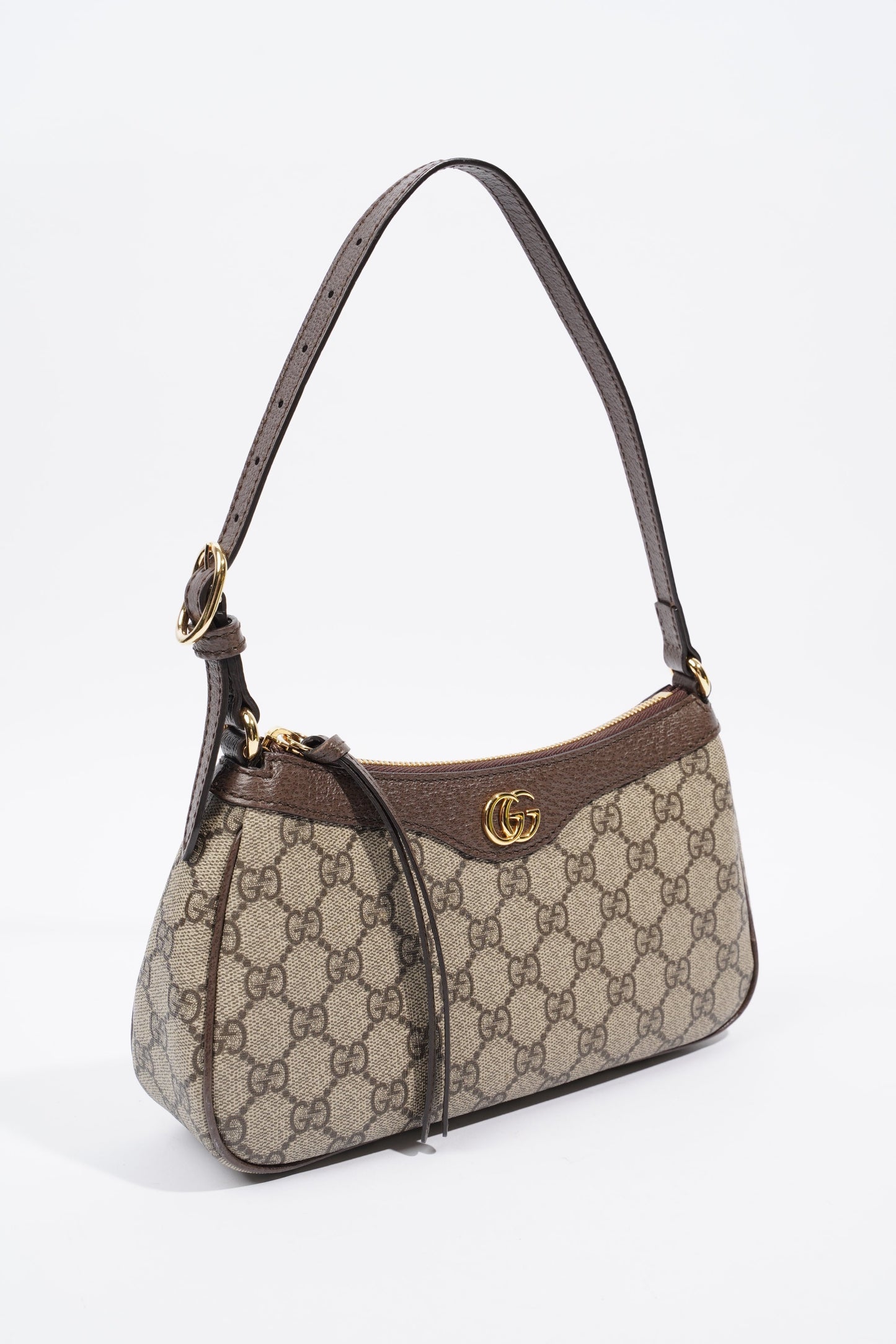Gucci Ophidia Small Beige And Ebony GG Supreme  Coated Canvas