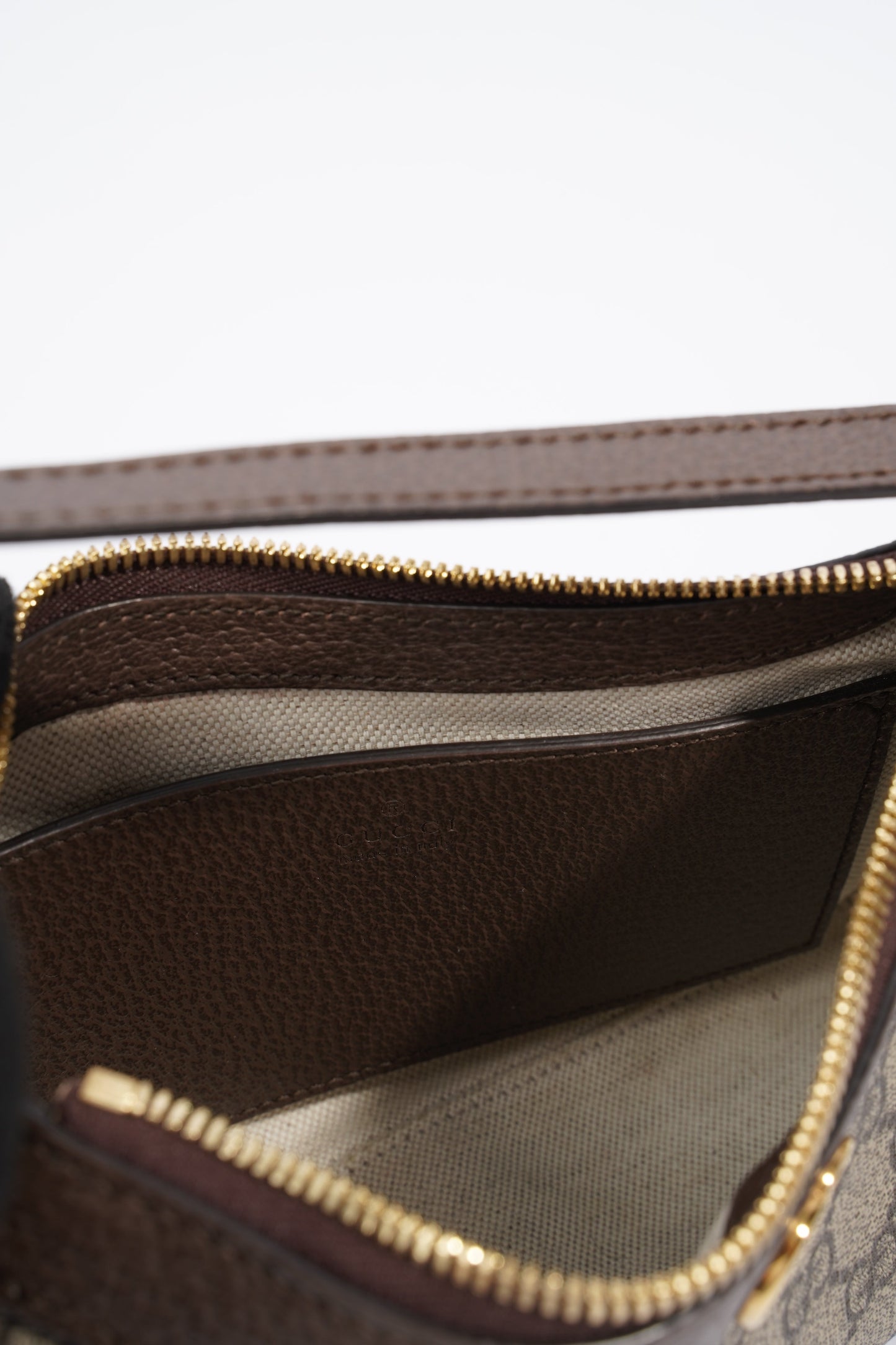 Gucci Ophidia Small Beige And Ebony GG Supreme  Coated Canvas