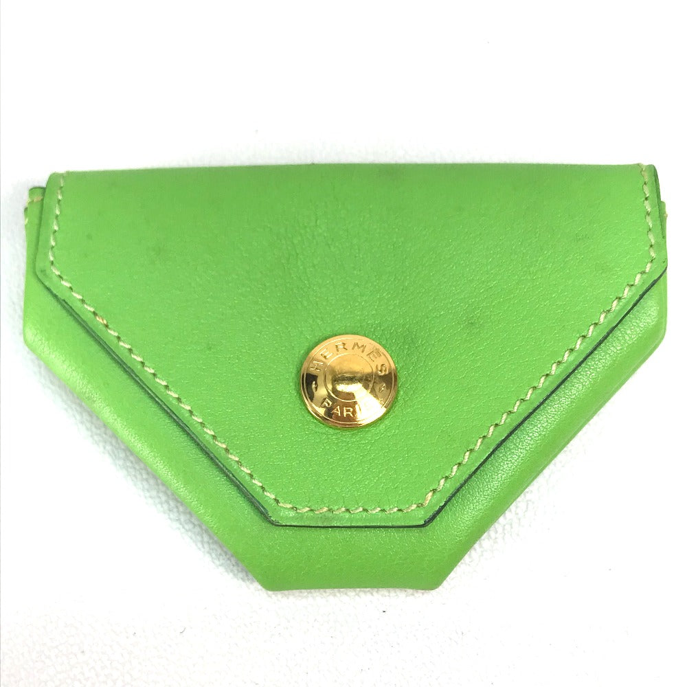 HERMES Coin case Vaux Swift Light green Le van Cator unisex(Unisex) Used