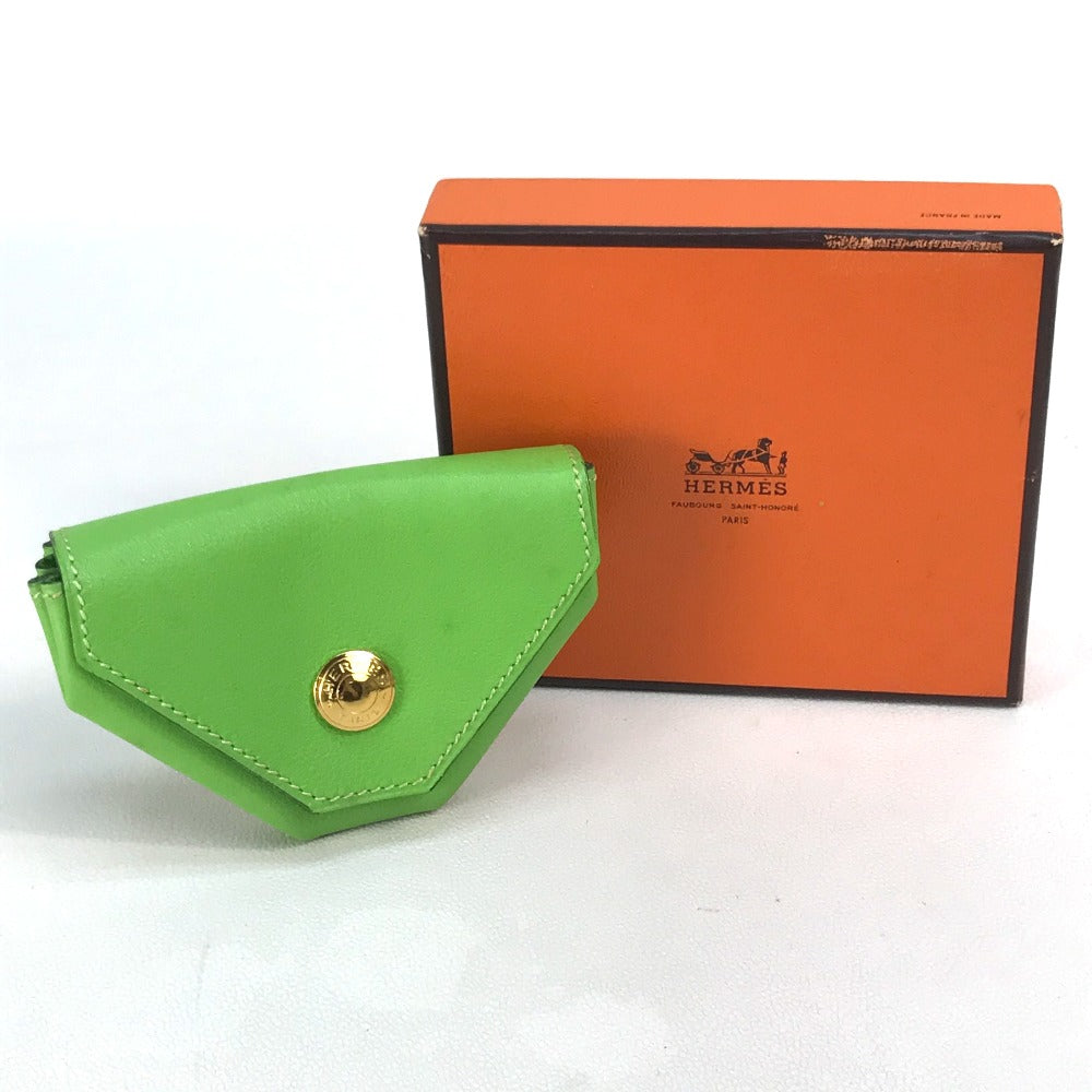 HERMES Coin case Vaux Swift Light green Le van Cator unisex(Unisex) Used