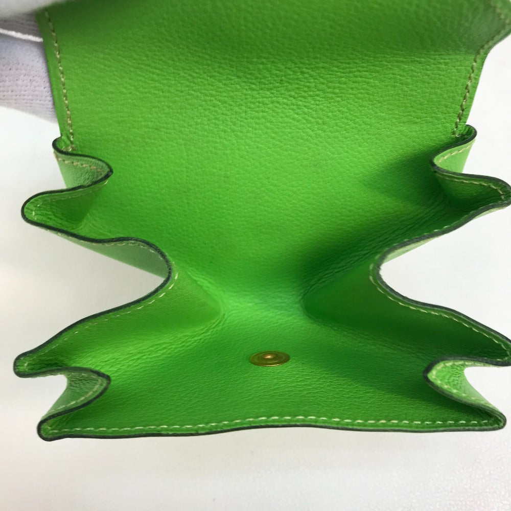 HERMES Coin case Vaux Swift Light green Le van Cator unisex(Unisex) Used