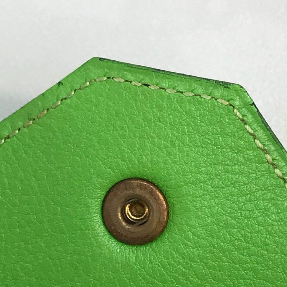 HERMES Coin case Vaux Swift Light green Le van Cator unisex(Unisex) Used