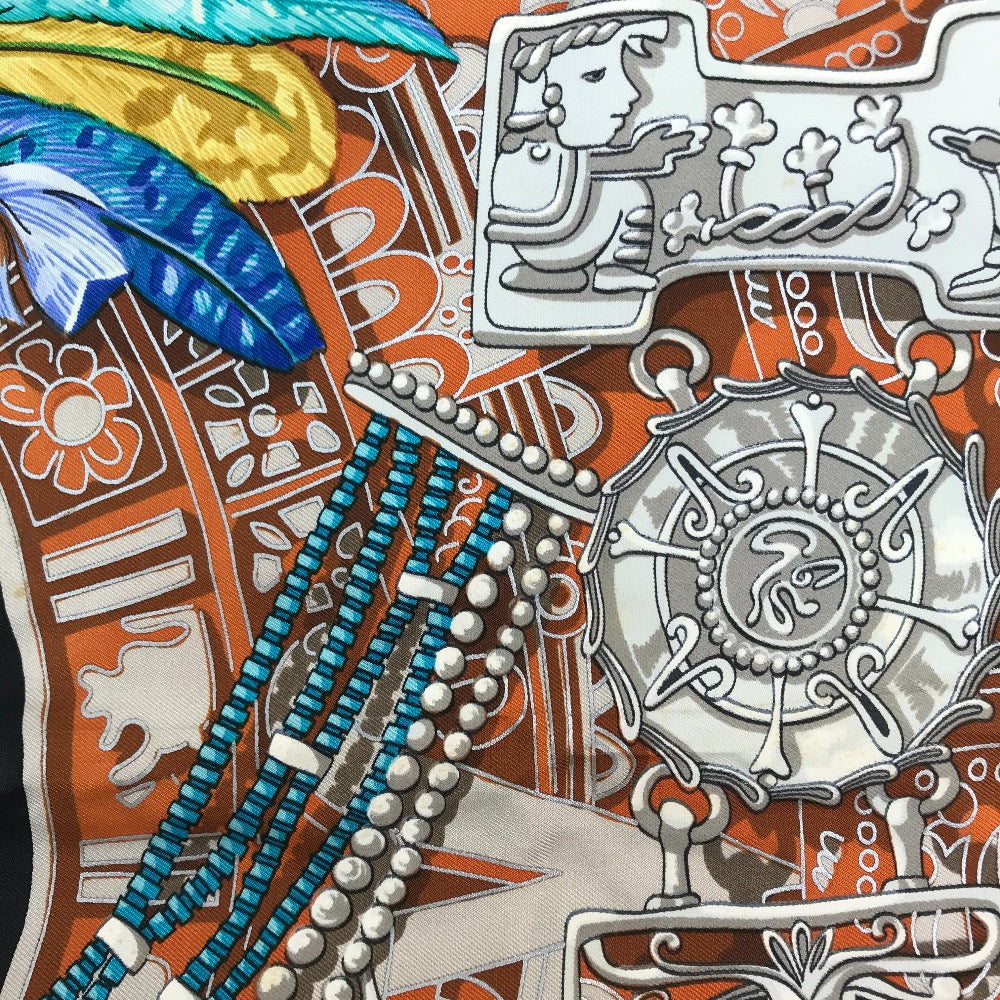 HERMES scarf silk Black / multicolor Carre90 Women Used