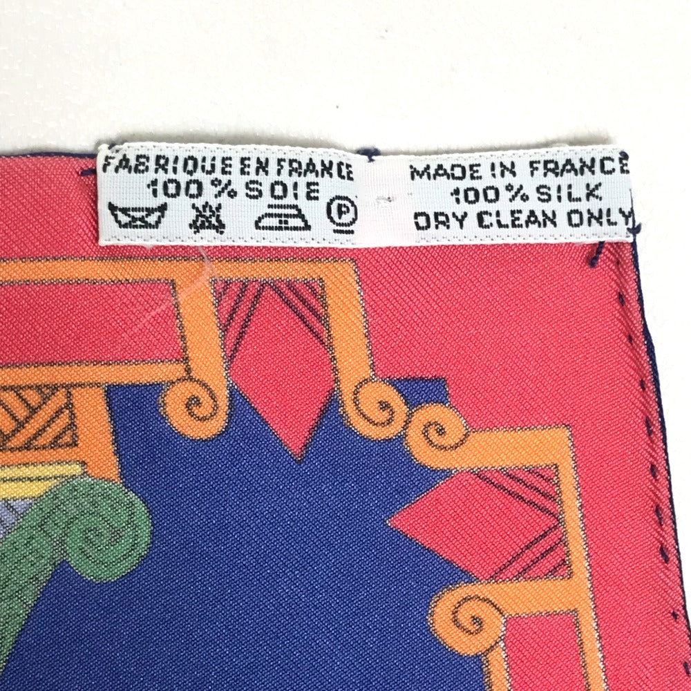 HERMES scarf silk Blue x red x white Carre90 ASTRES et SOLEILS Celestial bodies and the sun Women Used