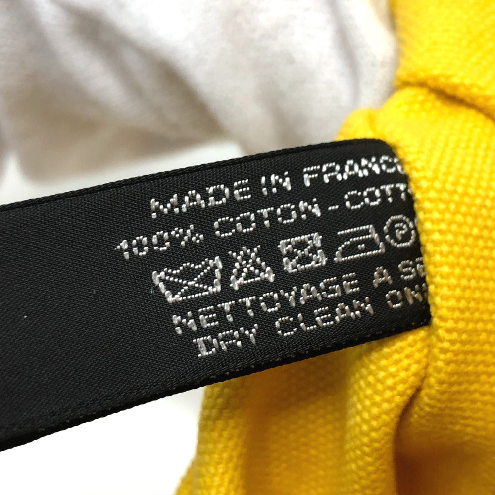 HERMES Pouch canvas yellow New Yachting Pouch GM