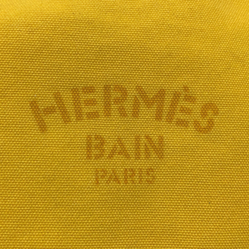 HERMES Pouch canvas yellow New Yachting Pouch GM