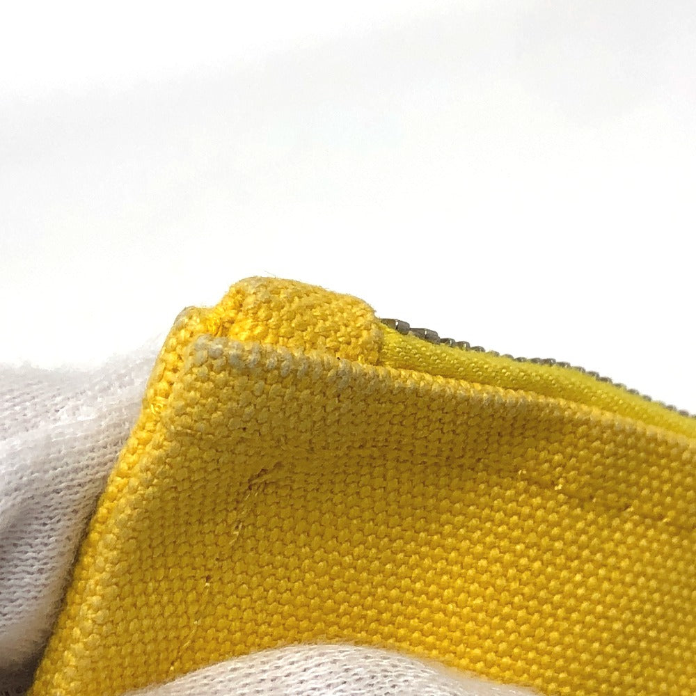 HERMES Pouch canvas yellow New Yachting Pouch GM
