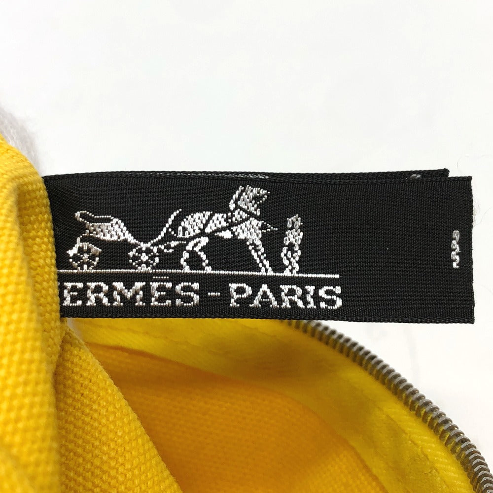 HERMES Pouch canvas yellow New Yachting Pouch GM