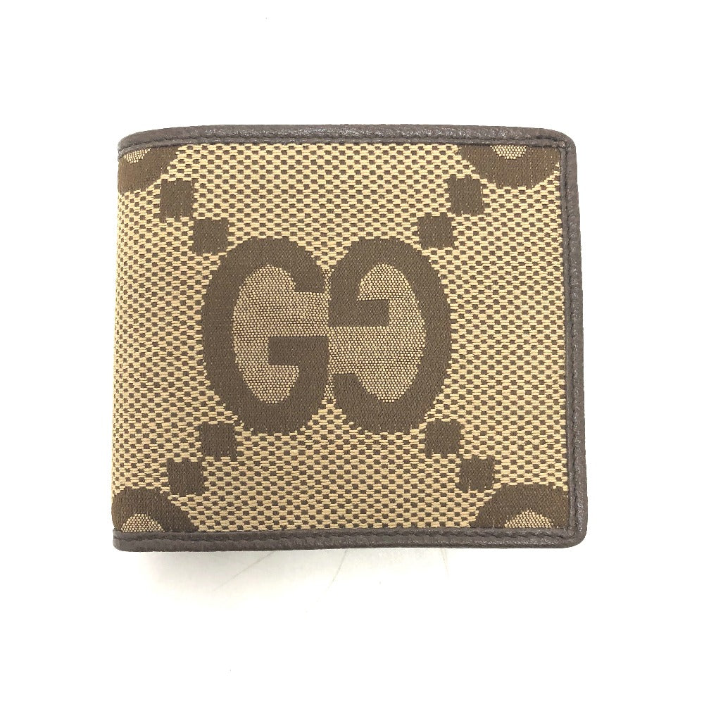 GUCCI Folded wallet 699314 GG canvas beige GG jumbo Women Used