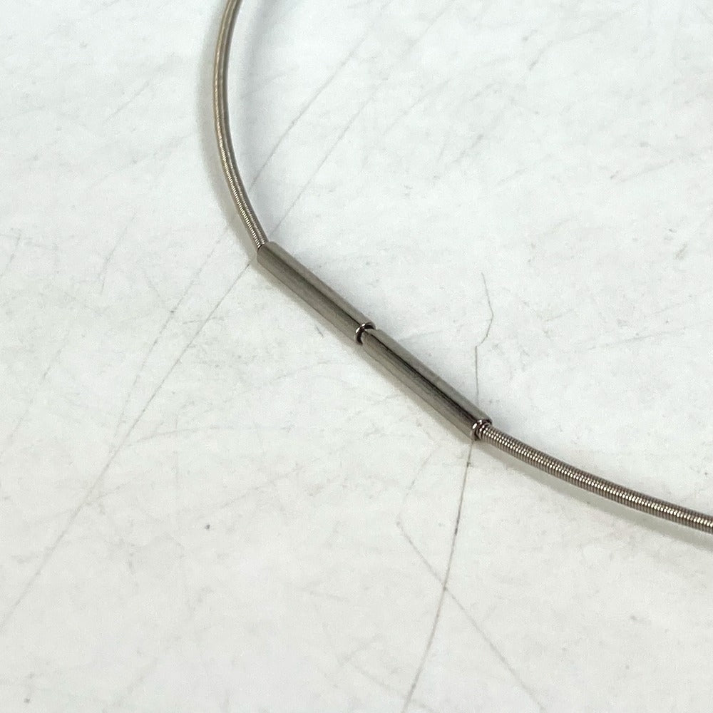 HERMES Necklace metal Silver H cube Cardue Ash Women Used
