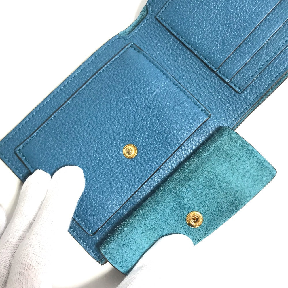 GUCCI Folded wallet 658681 leather blue logo Wallet mens Used