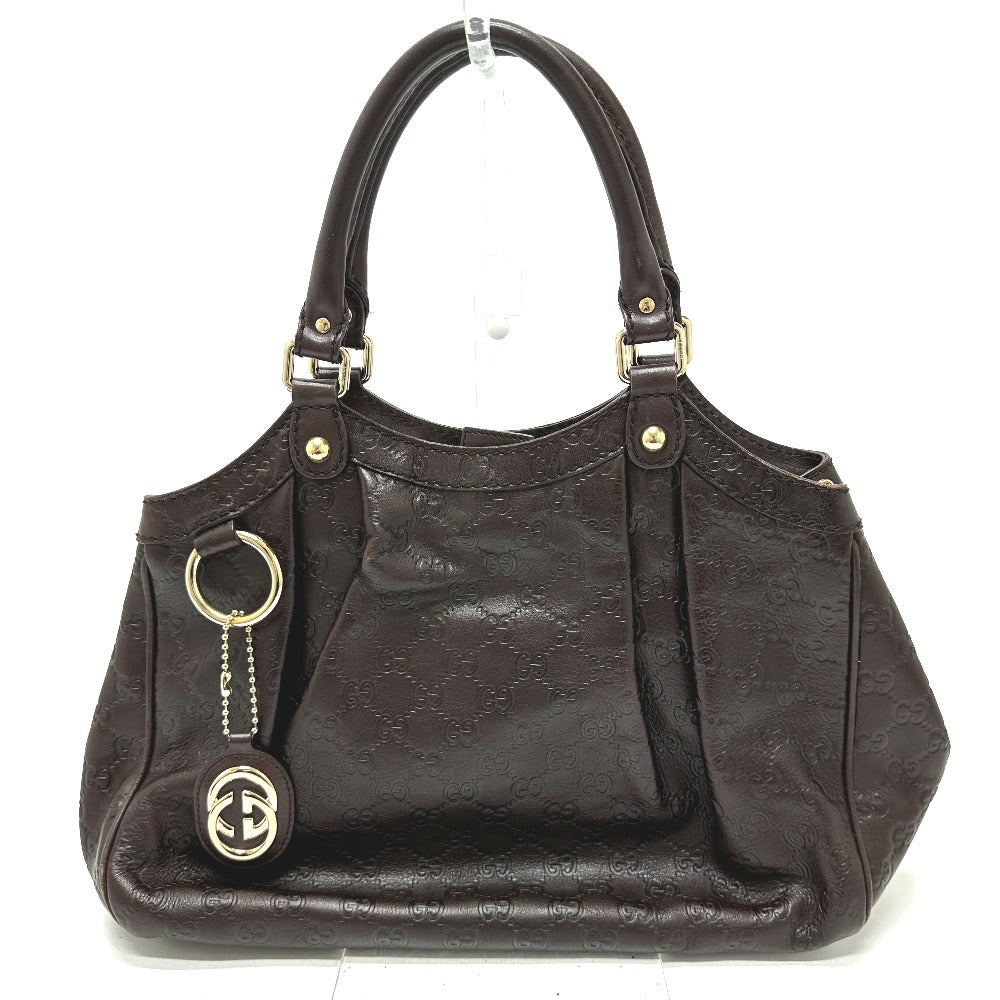 GUCCI Tote Bag 211944 leather Brown GG Sukey Women Used