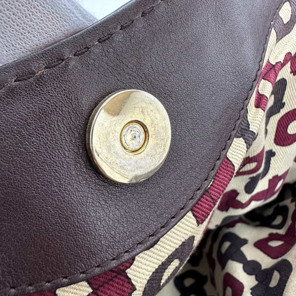 GUCCI Tote Bag 211944 leather Brown GG Sukey Women Used