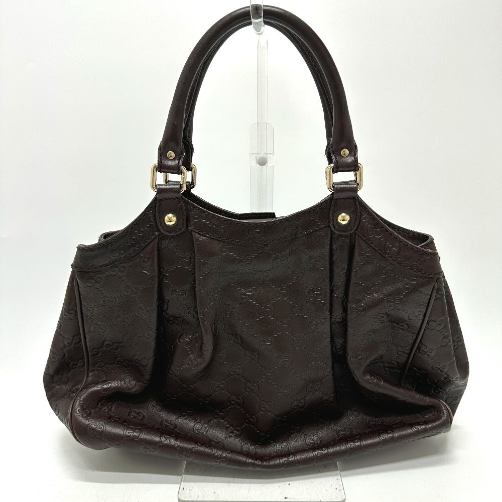 GUCCI Tote Bag 211944 leather Brown GG Sukey Women Used