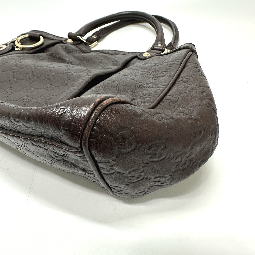 GUCCI Tote Bag 211944 leather Brown GG Sukey Women Used