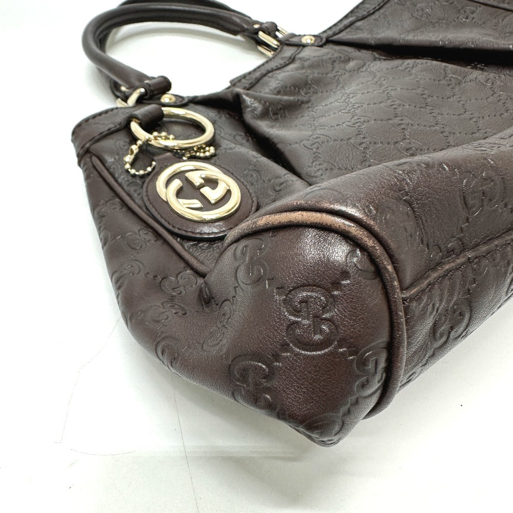 GUCCI Tote Bag 211944 leather Brown GG Sukey Women Used