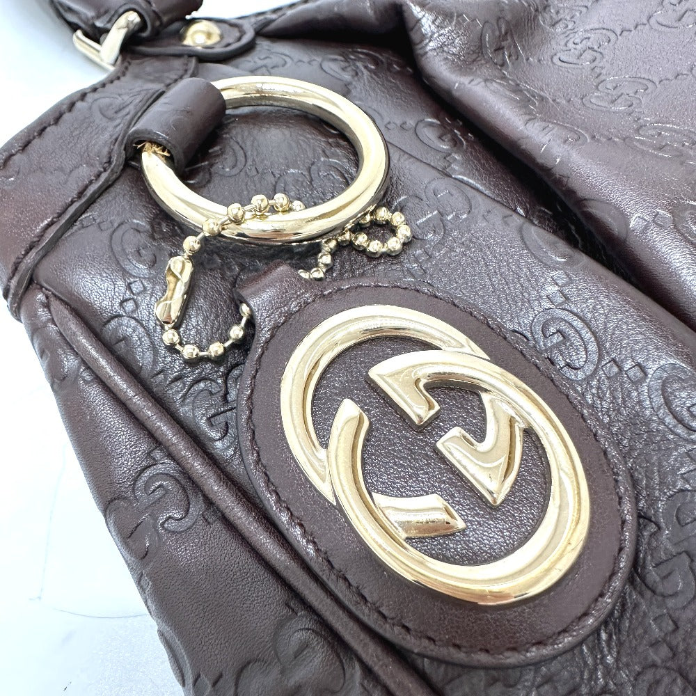 GUCCI Tote Bag 211944 leather Brown GG Sukey Women Used