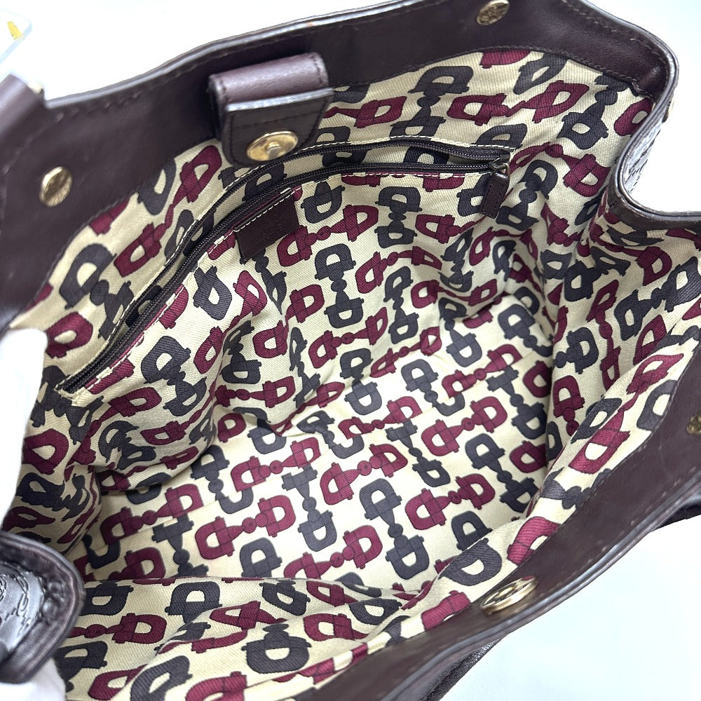 GUCCI Tote Bag 211944 leather Brown GG Sukey Women Used