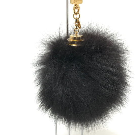 LOUIS VUITTON Bag charm M67372 fur black fuzzy bubble fur Women Used