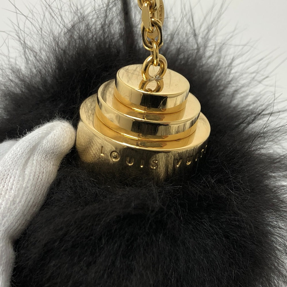 LOUIS VUITTON Bag charm M67372 fur black fuzzy bubble fur Women Used