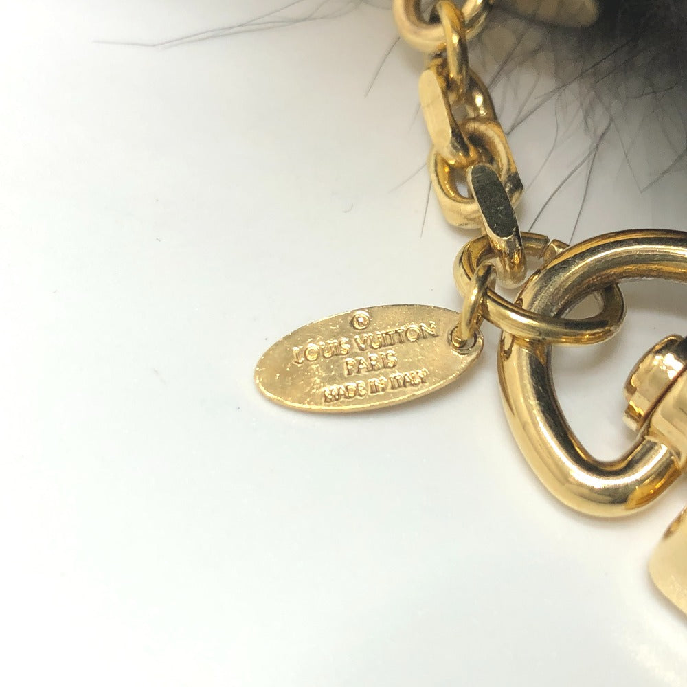LOUIS VUITTON Bag charm M67372 fur black fuzzy bubble fur Women Used