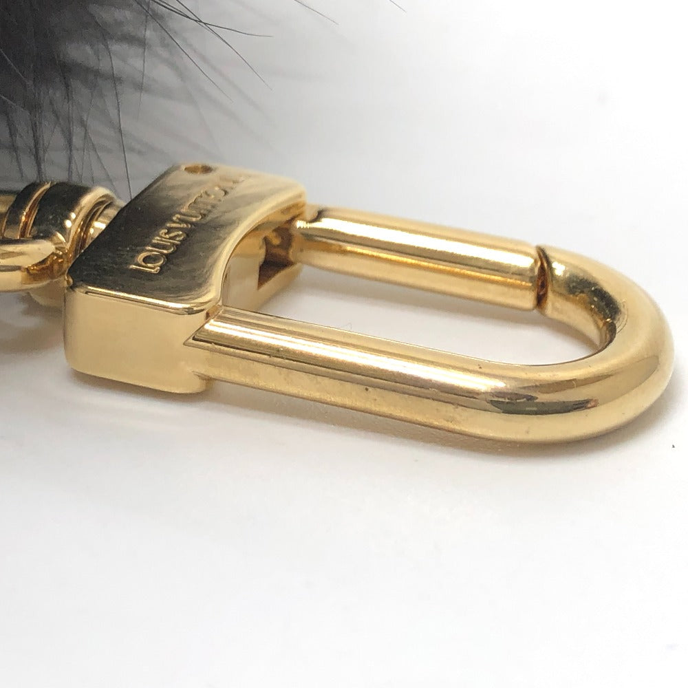 LOUIS VUITTON Bag charm M67372 fur black fuzzy bubble fur Women Used
