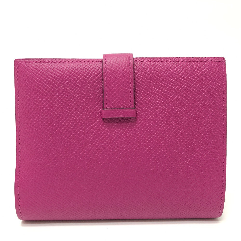 HERMES Folded wallet Epsom purple HMetal Bean compact Women Used