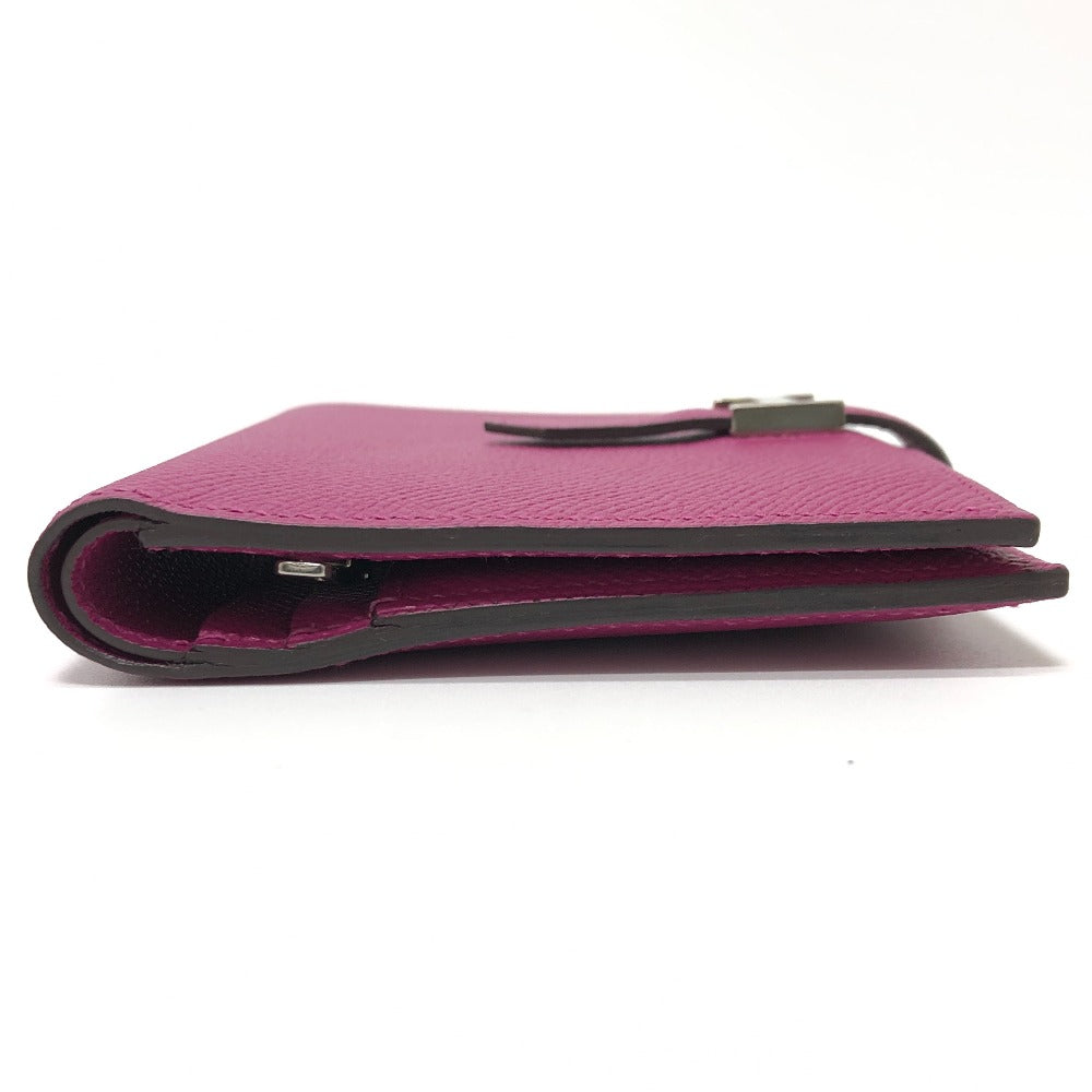 HERMES Folded wallet Epsom purple HMetal Bean compact Women Used
