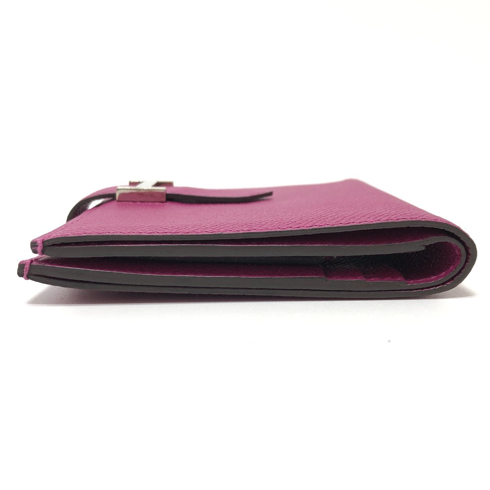 HERMES Folded wallet Epsom purple HMetal Bean compact Women Used