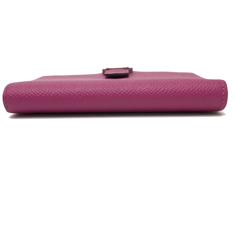 HERMES Folded wallet Epsom purple HMetal Bean compact Women Used